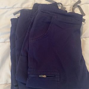 BUNDLE OF FIVE FIGS small petite navy blue pant scrubs